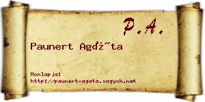 Paunert Agáta névjegykártya